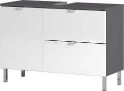Wastafelonderkast Mauro 80cm Met 2 Deuren & Lade - Grafiet/wit 10 Wastafelonderkast Mauro 80cm Met 2 Deuren & Lade - Grafiet/wit -Songmics Winkel 8530 569 pe a cut 2e3e