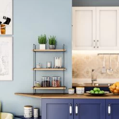 Wandplank | Melamine Laag | 18mm Dikte | Metalen Frame | Atlantic Pine -Songmics Winkel 854KLN1711 20 204 99eb