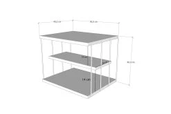 2-Tier Bijzettafel | 18mm | Melamine Gecoat | Metalen Frame | 50x40x34cm | Wit Zwart -Songmics Winkel 854KLN2814 20 203 ea12