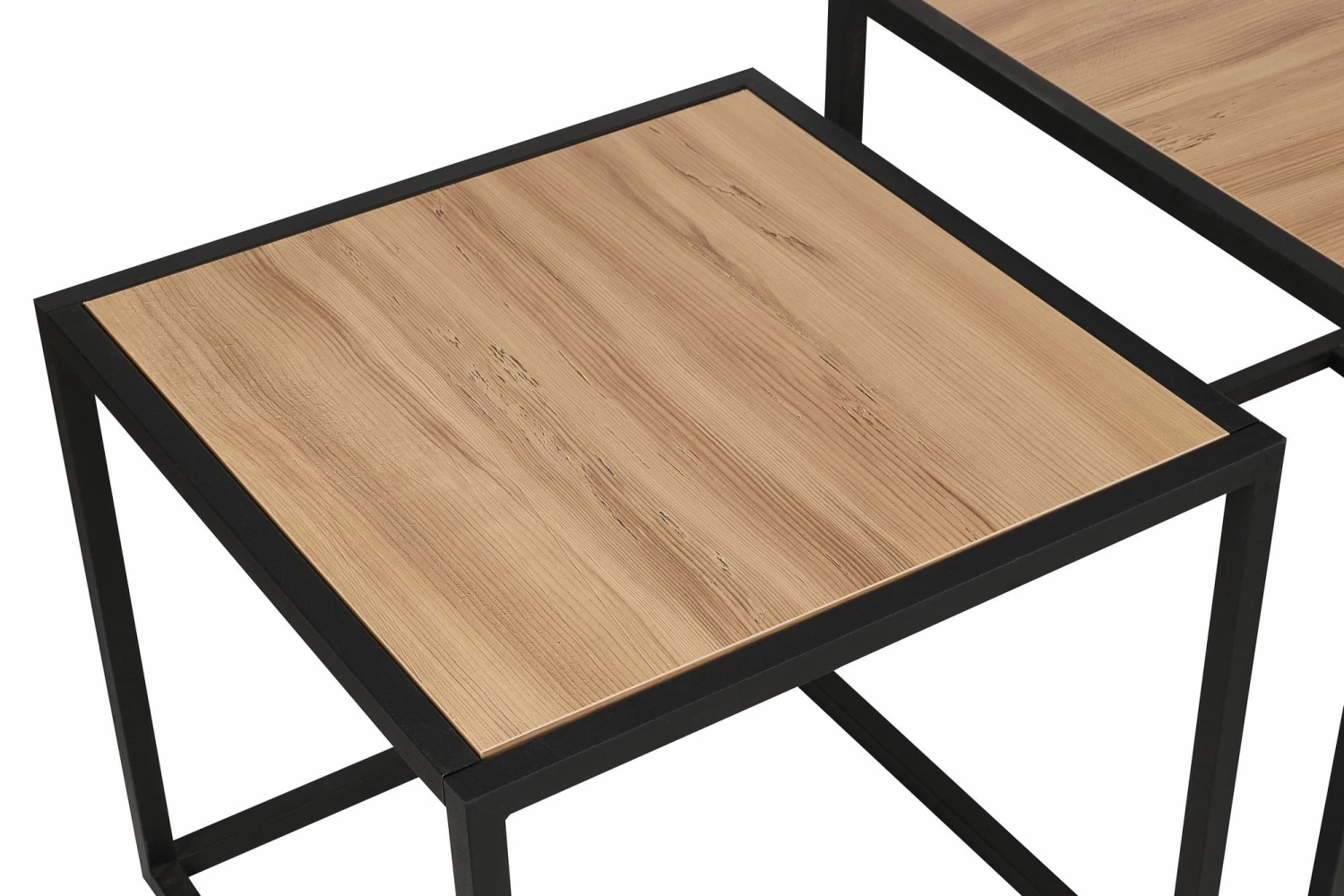 Salontafel Set | Melamine Gecoat | Metalen Poten | Eiken Zwart 9 Salontafel Set | Melamine Gecoat | Metalen Poten | Eiken Zwart - Afbeelding 7