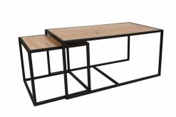 Salontafel Set | Melamine Gecoat | Metalen Poten | Eiken Zwart 28 Salontafel Set | Melamine Gecoat | Metalen Poten | Eiken Zwart -Songmics Winkel 854KLN2901 20 205 3657