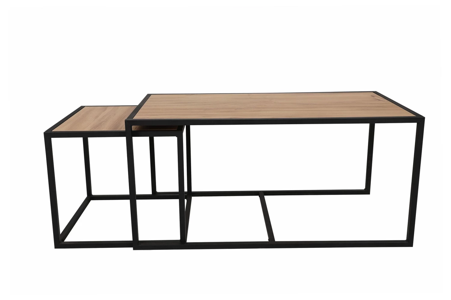 Salontafel Set | Melamine Gecoat | Metalen Poten | Eiken Zwart 10 Salontafel Set | Melamine Gecoat | Metalen Poten | Eiken Zwart - Afbeelding 8