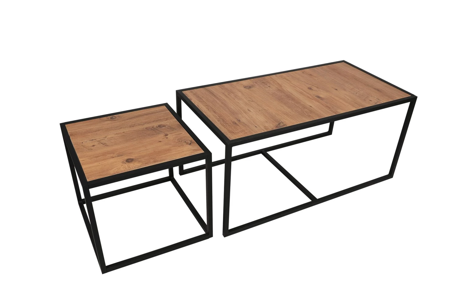 Salontafel Set | Metalen Poten | 100% Melamine Gecoat | Walnoot Zwart 8 Salontafel Set | Metalen Poten | 100% Melamine Gecoat | Walnoot Zwart - Afbeelding 6