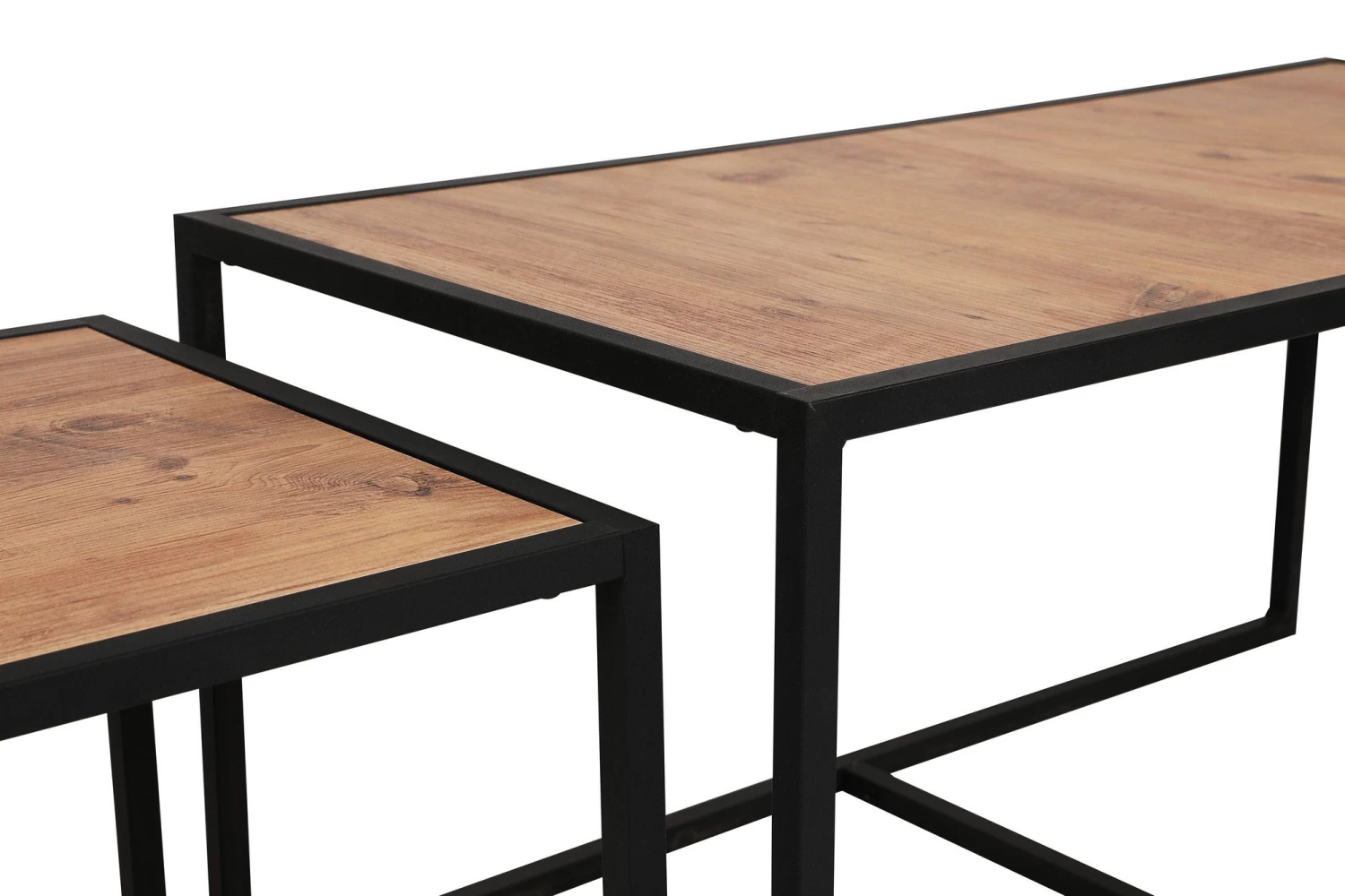 Salontafel Set | Metalen Poten | 100% Melamine Gecoat | Walnoot Zwart 6 Salontafel Set | Metalen Poten | 100% Melamine Gecoat | Walnoot Zwart - Afbeelding 4