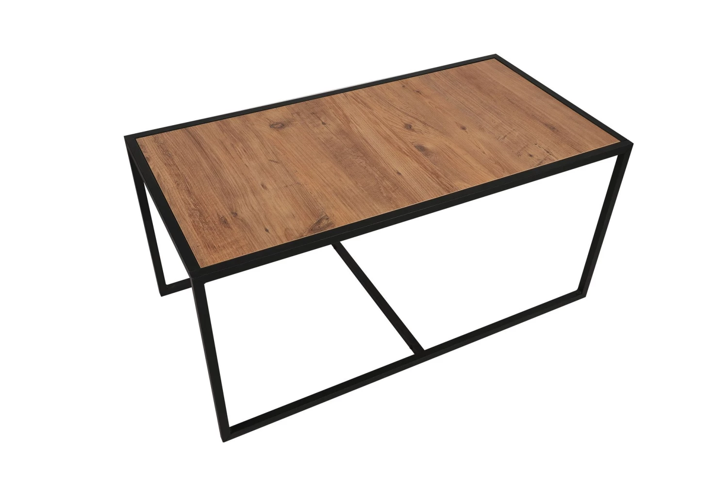 Salontafel Set | Metalen Poten | 100% Melamine Gecoat | Walnoot Zwart 4 Salontafel Set | Metalen Poten | 100% Melamine Gecoat | Walnoot Zwart - Afbeelding 2