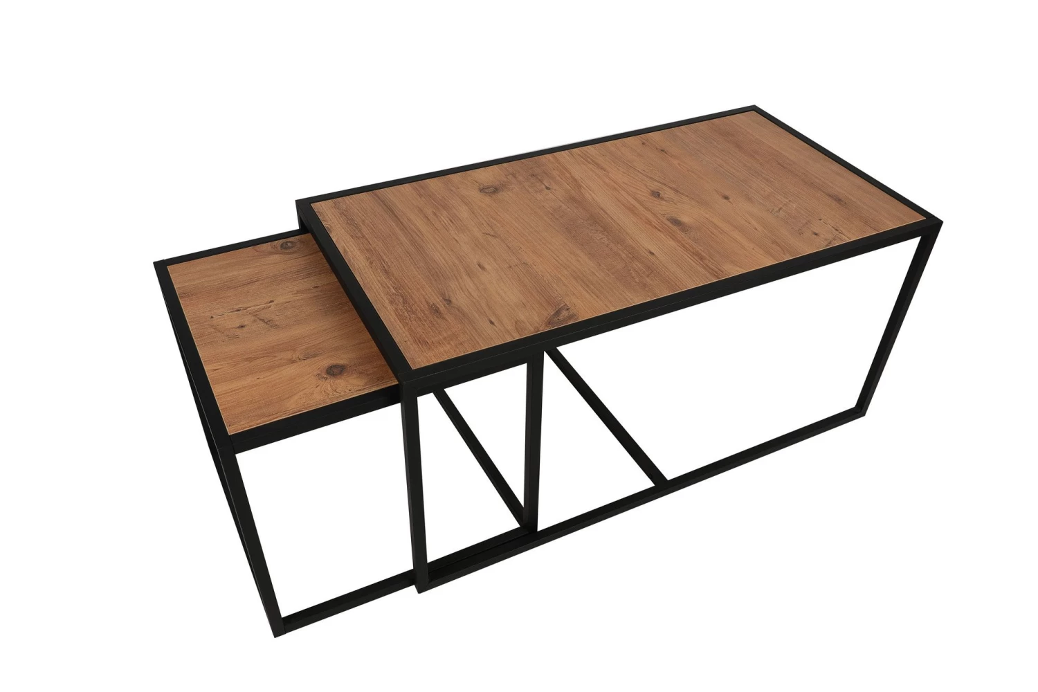 Salontafel Set | Metalen Poten | 100% Melamine Gecoat | Walnoot Zwart 12 Salontafel Set | Metalen Poten | 100% Melamine Gecoat | Walnoot Zwart - Afbeelding 10