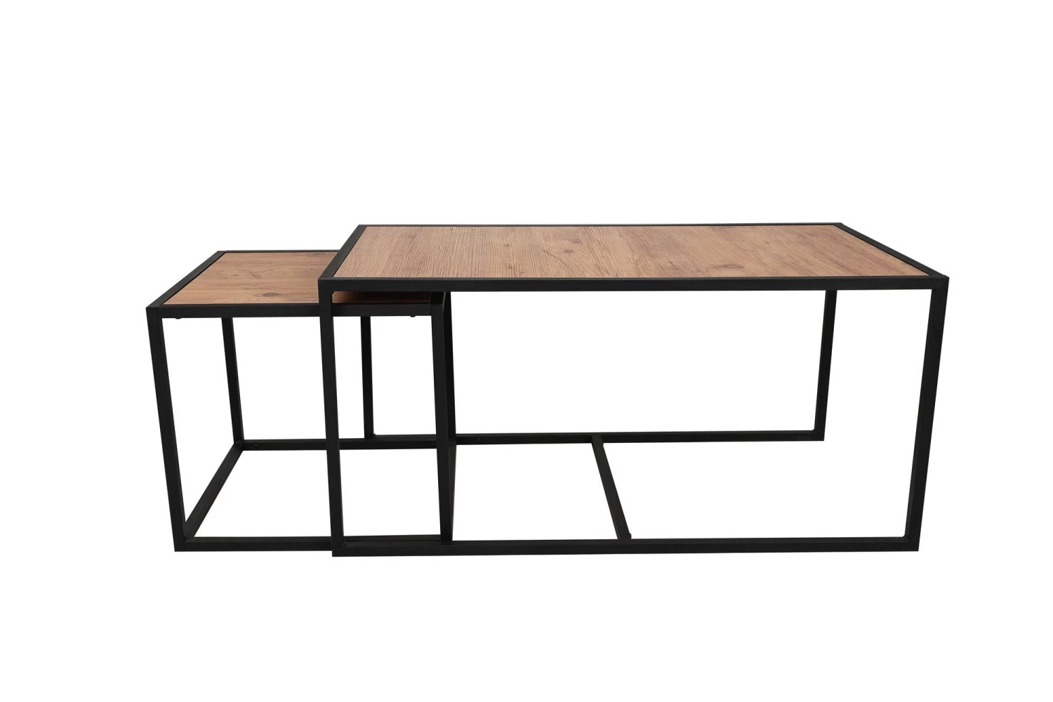 Salontafel Set | Metalen Poten | 100% Melamine Gecoat | Walnoot Zwart 13 Salontafel Set | Metalen Poten | 100% Melamine Gecoat | Walnoot Zwart - Afbeelding 11