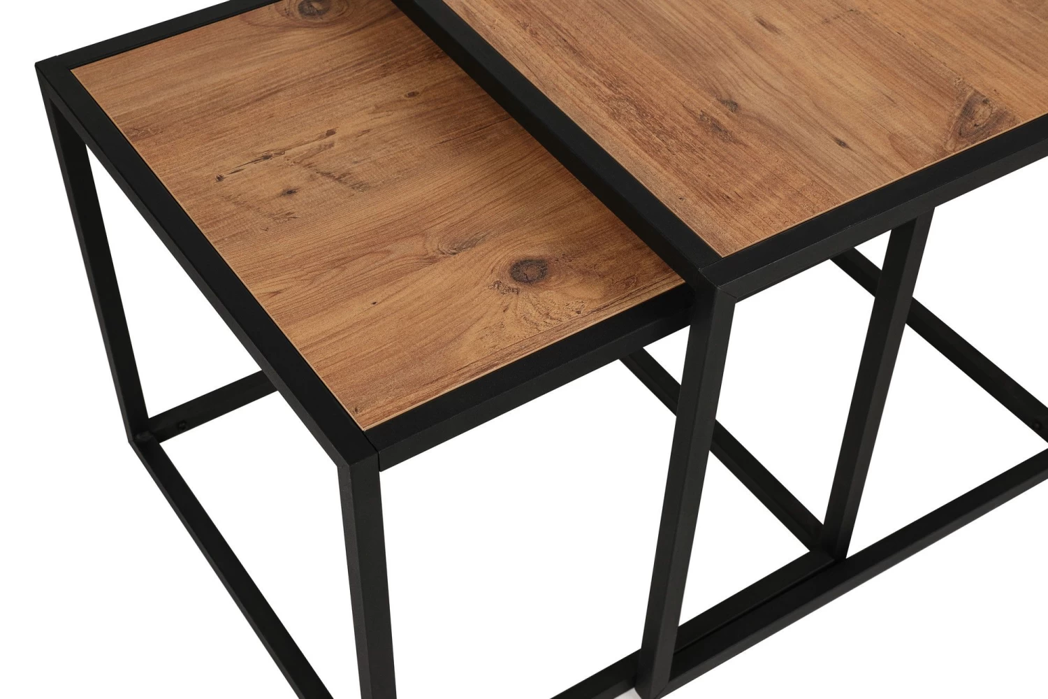 Salontafel Set | Metalen Poten | 100% Melamine Gecoat | Walnoot Zwart 10 Salontafel Set | Metalen Poten | 100% Melamine Gecoat | Walnoot Zwart - Afbeelding 8