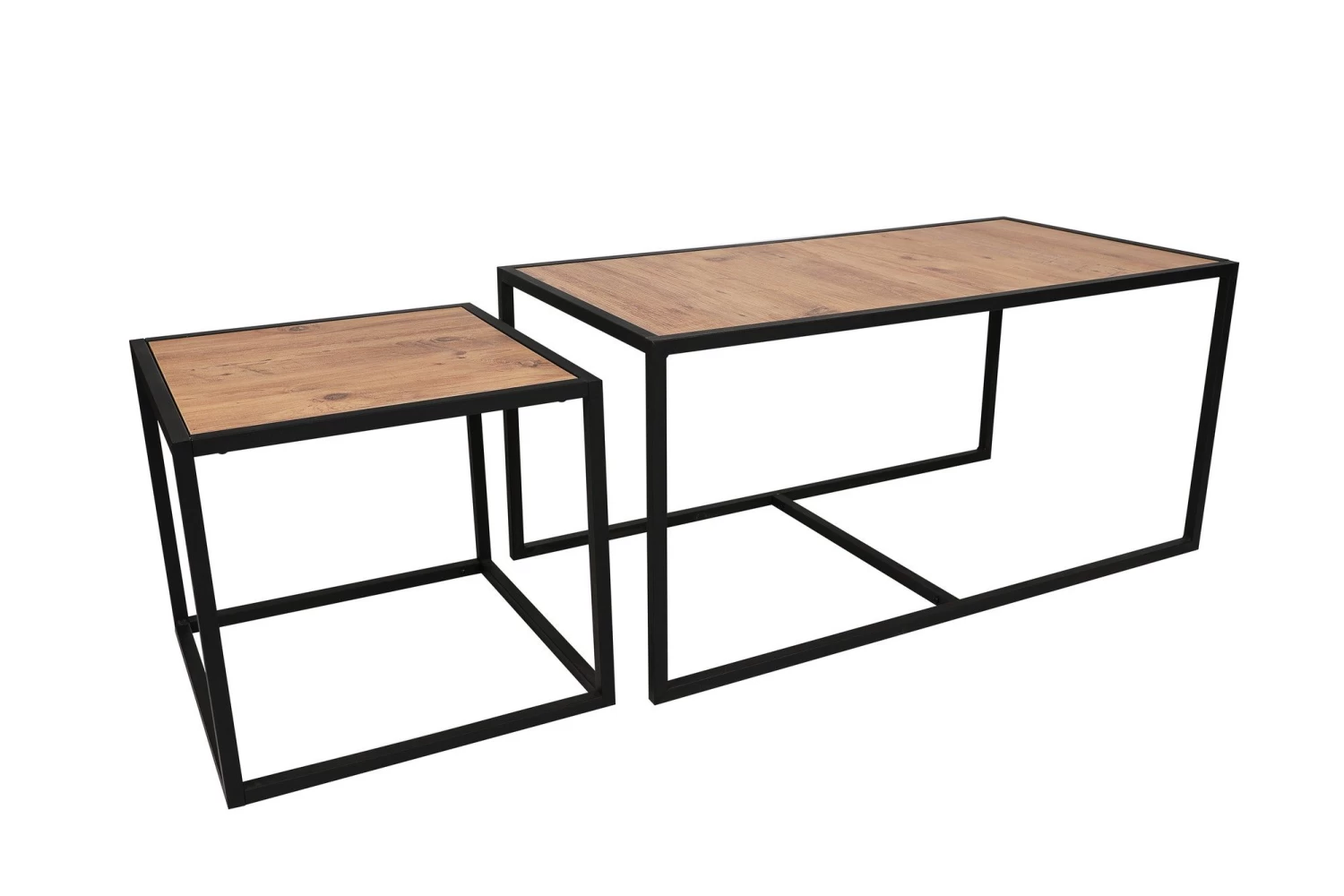 Salontafel Set | Metalen Poten | 100% Melamine Gecoat | Walnoot Zwart 11 Salontafel Set | Metalen Poten | 100% Melamine Gecoat | Walnoot Zwart - Afbeelding 9