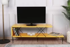 Kalune TV Stand | 18mm Dik | IJzeren Poten | 120cm Breedte | Geel