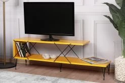 Kalune TV Stand | 18mm Dik | IJzeren Poten | 120cm Breedte | Geel -Songmics Winkel 854KLN3058 20 202 d078