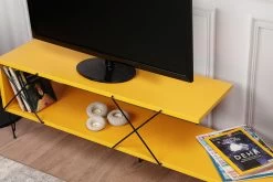 Kalune TV Stand | 18mm Dik | IJzeren Poten | 120cm Breedte | Geel -Songmics Winkel 854KLN3058 20 203 ff6d