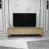TV Stand | 100% Melamine Gecoat | 18mm Dik | IJzeren Poten | 2 Laden Planken | Vilt Zwart -Songmics Winkel 854KLN3074 20 201 8064