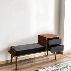 Halbank Sabrina-walnoot/antraciet -Songmics Winkel 854KLN3801 20 202 6c28