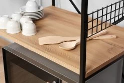 Multifunctionele Kast | 100% Melamine Gecoat | Metalen Poten | 60x124x45 Cm | Zwart Grenen -Songmics Winkel 854KLN3913 20 204 541d