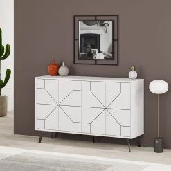 White Woody Fashion Console | 18mm Dikte | 123x62cm Afmeting
