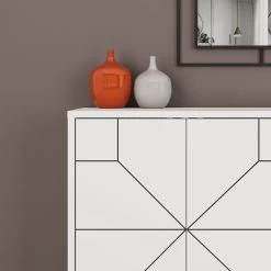 White Woody Fashion Console | 18mm Dikte | 123x62cm Afmeting -Songmics Winkel 855DTE4215 20 204 52dc