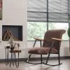 Stijlvolle En Comfortabele Schommelstoel | 100% Metalen Frame | Bruine Kleur