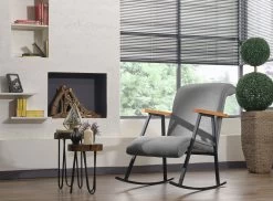 Stijlvolle En Comfortabele Schommelstoel | Grijs | 100% Metalen Frame