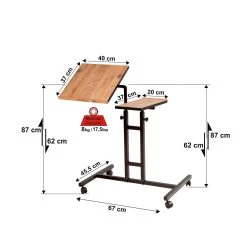 Laptoptafel Sapphire | 45,5 X 67 X 87 Cm | Metalen Frame | Kleur: Atlantic Pine Black -Songmics Winkel 863SPH2813 20 2014 dcdd
