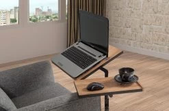 Laptoptafel Sapphire | 45,5 X 67 X 87 Cm | Metalen Frame | Kleur: Atlantic Pine Black -Songmics Winkel 863SPH2813 3 5db0