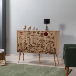 Vella Console | 18 Mm Dik | Haagbeukenhouten Poten | Metalen En Touwgrepen