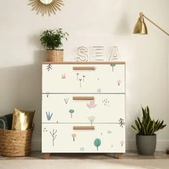 Vella Commode | 100% Gemelamineerd Spaanplaathout Van 18 Mm Dik | Bevestigbaar Aan De Muur | Kleur: Atlantic Pine (Wit)