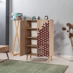 Multifunctionele Kast Vella | 100% Melamine | 18 Mm Dik | Poten Van Haagbeuk | Metalen En Touwgrepen | Sonoma Eik -Songmics Winkel 869VEL3975 20 203 e0c1