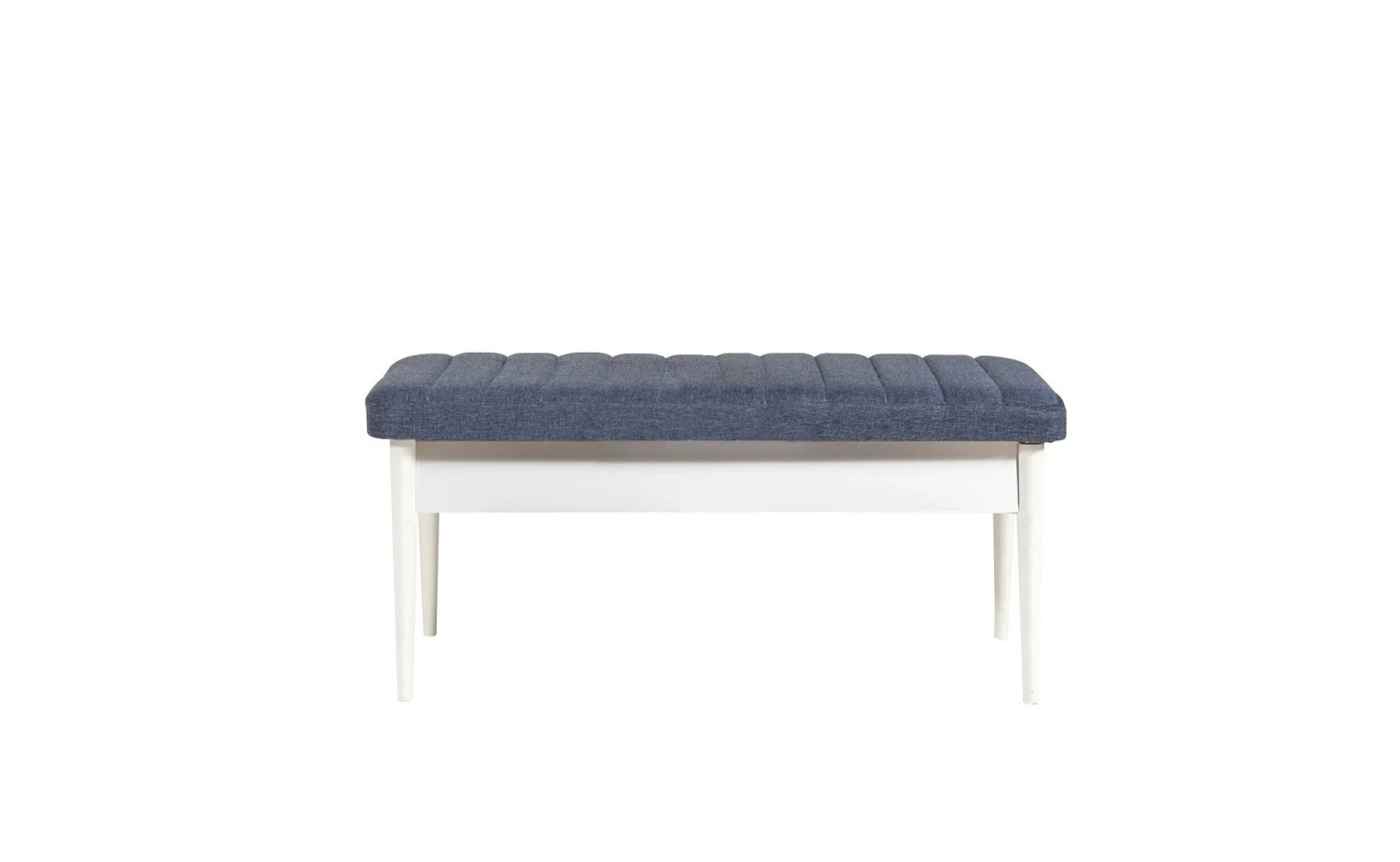 Bank Vella | 110 X 40 X 48 Cm | Linnen | Wit, Donkerblauw 3 Bank Vella | 110 X 40 X 48 Cm | Linnen | Wit, Donkerblauw