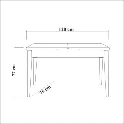 Vella Eettafel | 18 Cm Dik | 120x77x75 Cm | Wit -Songmics Winkel 869VEL8105 20 203 d1c8