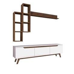 Modern TV-meubel Met Planken Met Melamine Coating | Wit Notenhout 23 Modern TV-meubel Met Planken Met Melamine Coating | Wit Notenhout -Songmics Winkel 893RAN1239 20 2010 dec6