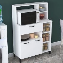 Locelso Multifunctionele Kast - 18mm Melamine - 90x133cm Wit -Songmics Winkel 893RAN4939 20 202 2d1c