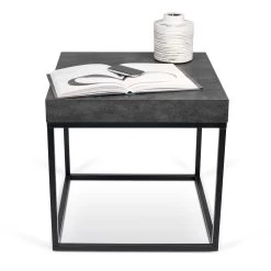 Bijzettafel Petra 55x55 Industrieel - Beton/zwart -Songmics Winkel 9000.629341 Petra 55 Concrete Pure Black 2 380b
