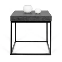 Bijzettafel Petra 55x55 Industrieel - Beton/zwart -Songmics Winkel 9000.629341 Petra 55 Concrete Pure Black 3 bf78