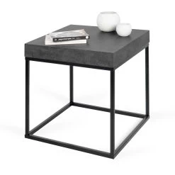 Bijzettafel Petra 55x55 Industrieel - Beton/zwart -Songmics Winkel 9000.629341 Petra 55 Concrete Pure Black 8 046c