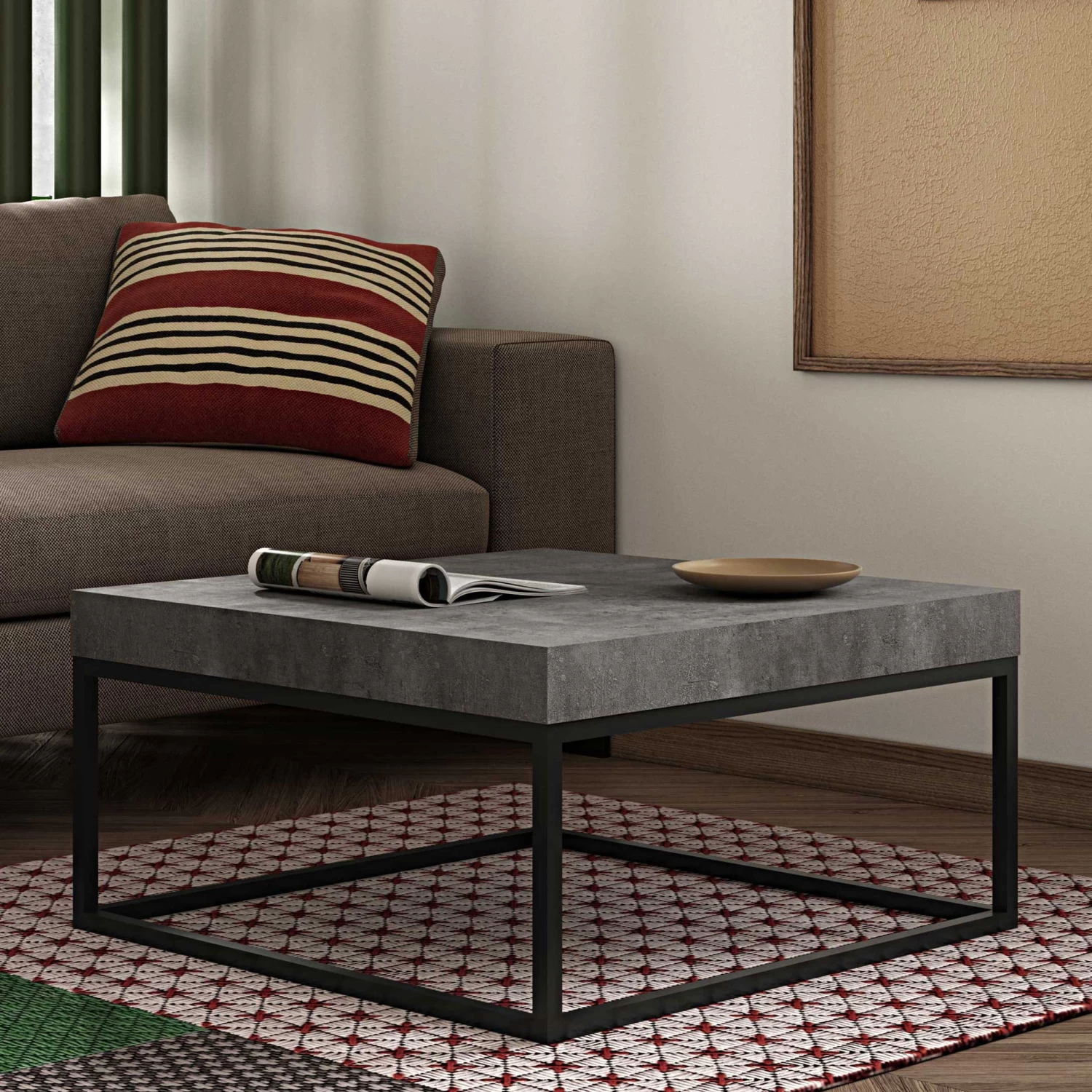 Salontafel Petra 75x75 Industrieel - Betonlook 3 Salontafel Petra 75x75 Industrieel - Betonlook