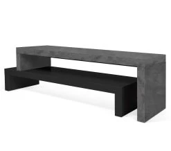 Tv-meubel Cliff 125cm - Beton/zwart 19 Tv-meubel Cliff 125cm - Beton/zwart -Songmics Winkel 9000.639579 Cliff120 Pure Black Concrete 2 8585