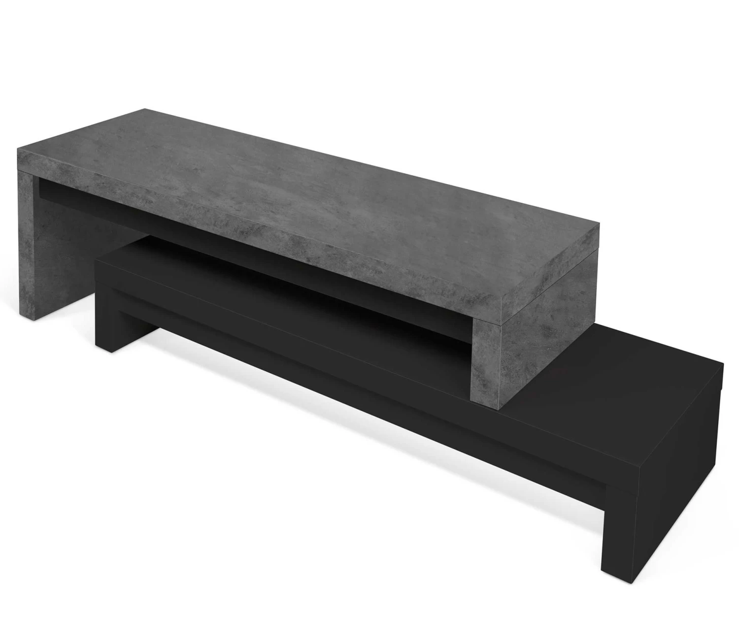 Tv-meubel Cliff 125cm - Beton/zwart 6 Tv-meubel Cliff 125cm - Beton/zwart - Afbeelding 4