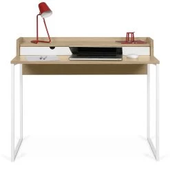 Bureau Rise 100cm - Eik/wit -Songmics Winkel 9003.053948 Rise Desk Light Oak Pure White 3 3d0d