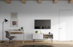 Bureau Rise 100cm - Eik/wit -Songmics Winkel 9003.053948 Rise Desk Light Oak Pure White 8 e4ca