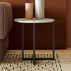 Bijzettafel Sonata - Eik/wit Marmer