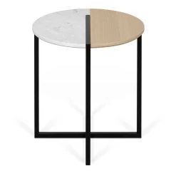 Bijzettafel Sonata - Eik/wit Marmer -Songmics Winkel 9003.629204 Sonata 50 Light Oak and White Marble 2 2bf1