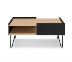 Salontafel Nina 100cm - Eik/zwart -Songmics Winkel 9003.629945 Nina Coffee Table Light Oak and Pure Black 2 65d7