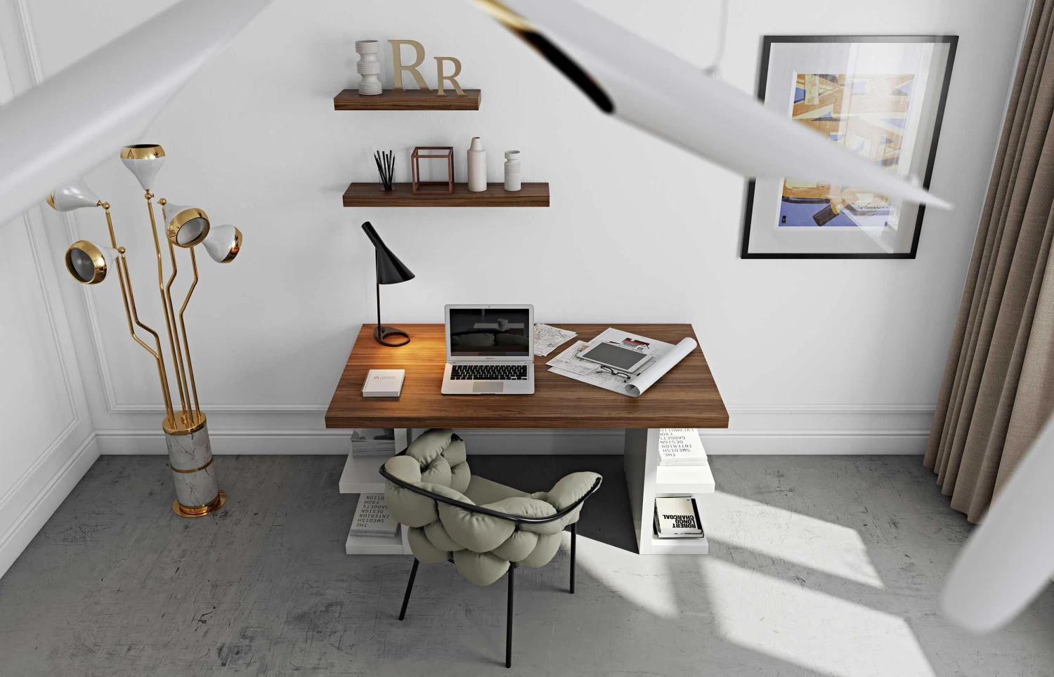 Legplank Balda 90cm - Walnoot 7 Legplank Balda 90cm - Walnoot - Afbeelding 5