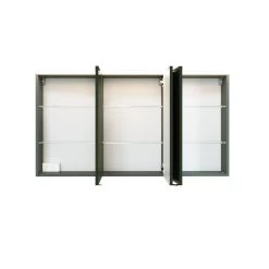 Spiegelkast Florent Gebogen 100cm Met 3 Deuren & Led Lichtbalk - Grafiet -Songmics Winkel 909.1.3100 2 7633