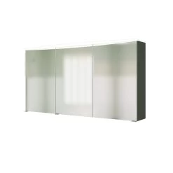 Spiegelkast Florent Gebogen 100cm Met 3 Deuren & Led Lichtbalk - Grafiet -Songmics Winkel 909.1.3100 d924