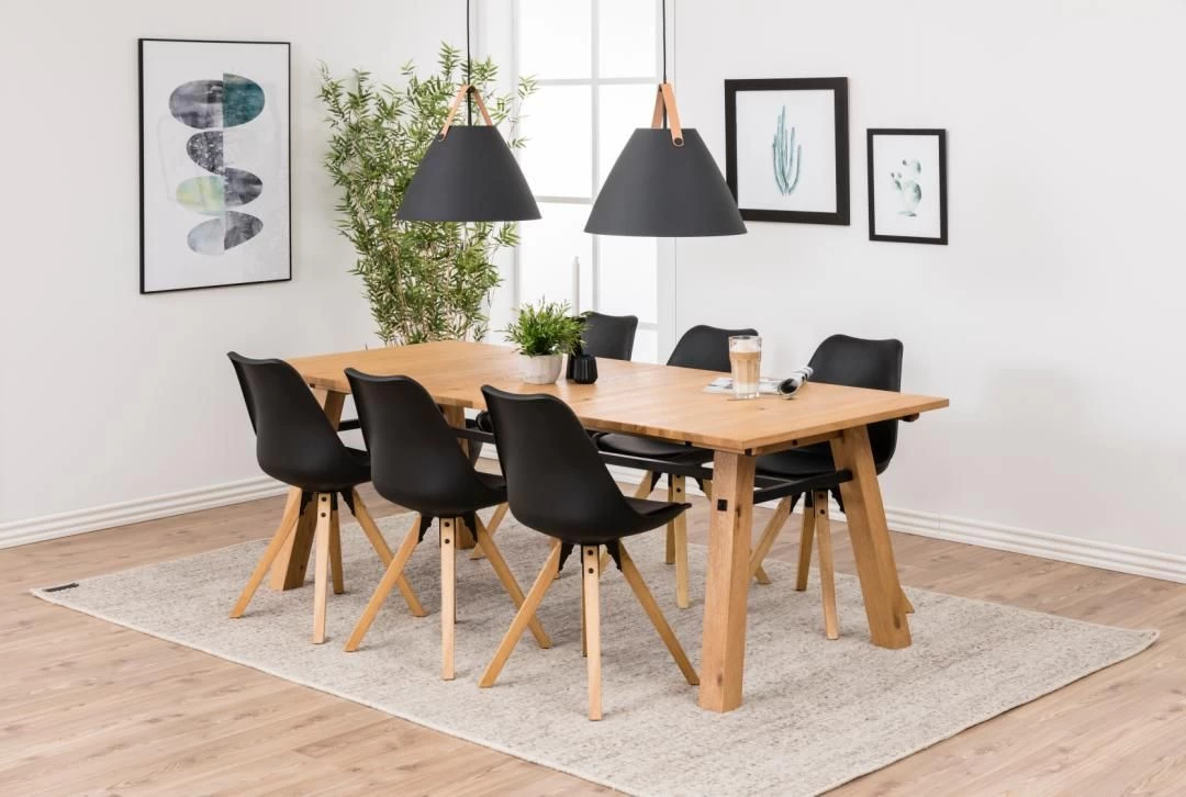 Eetkamerstoel Dima - Lederlook - Zwart/ Bruin 7 Eetkamerstoel Dima - Lederlook - Zwart/ Bruin - Afbeelding 5