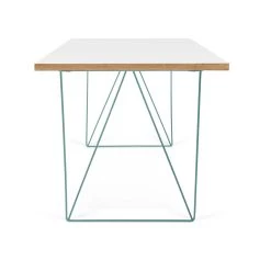 Bureau Flo - Wit/groene Pootjes 20 Bureau Flo - Wit/groene Pootjes -Songmics Winkel 9500.053238 Flow 140 Pure White Plywood Green Steel 8 b5d2