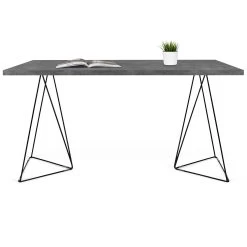 Bureau Flo - Beton/zwarte Pootjes -Songmics Winkel 9500.054051 Flow 140 Concrete Black Steel 3 c04b