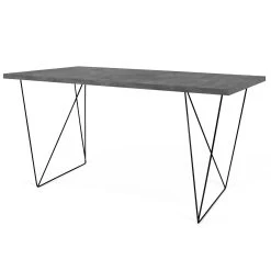 Bureau Flo - Beton/zwarte Pootjes -Songmics Winkel 9500.054051 Flow 140 Concrete Black Steel 6 c8d7